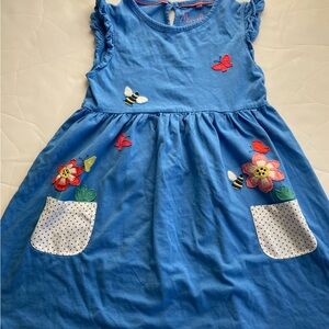 Mini Boden 9 10 bee pocket dress EUC